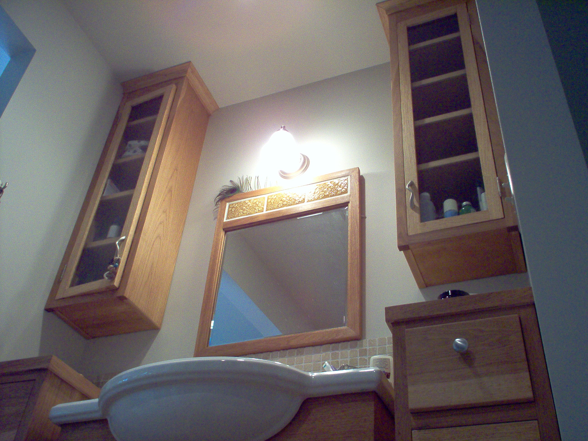 Wood bath cabinets